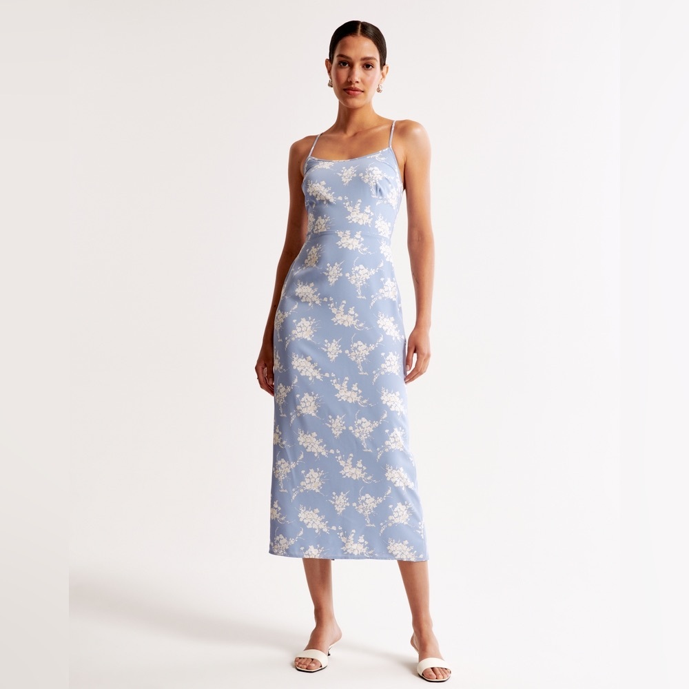 Abercrombie & Fitch Blue Floral Midi Dress